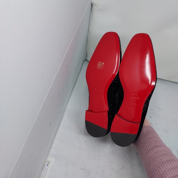 Christian Louboutin Men's Dandy Chick Black Crystal Shoe Loafer - Picture 3 of 10